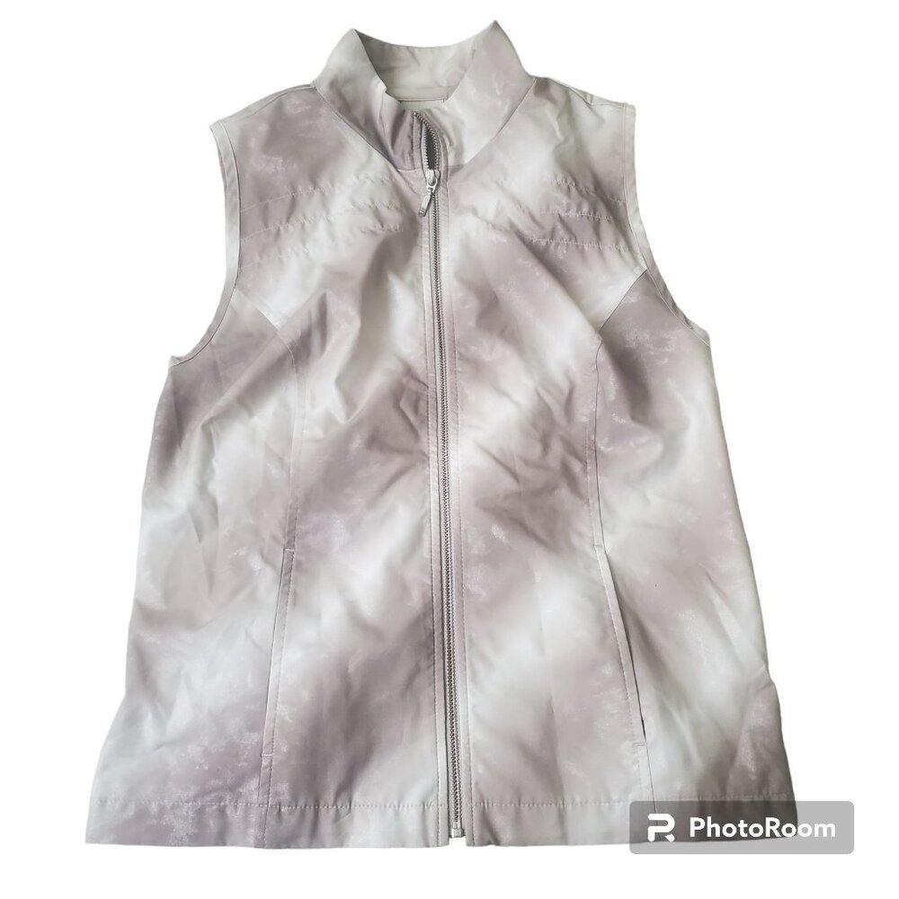 Zenergy by Chico's womens vest Size 0 / US Small full zip pockets‎ cream color